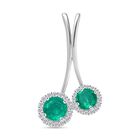 D'Joy Smaragd-Quarz Triplette Anhänger 925 Silber rhodiniert ca. 3,03 ct.
