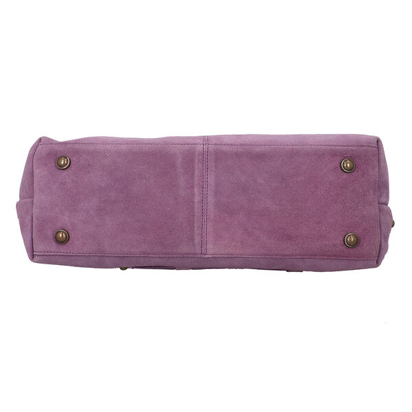 100% Echtleder Umh&auml;ngetasche, lila image number 5