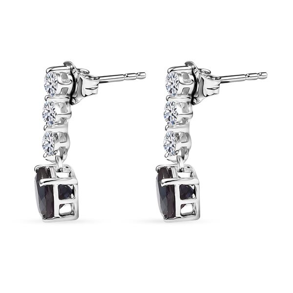 AAA Lab Created Alexandrit, Lab Grown Diamant Ohrringe 417 Gold ca. 4,58 ct. image number 4