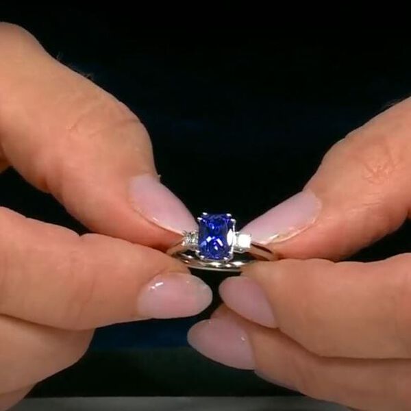 AAA Tansanit, Weißer Diamant Ring 417 Gold (Größe 17.00) ca. 2,25 ct image number 3