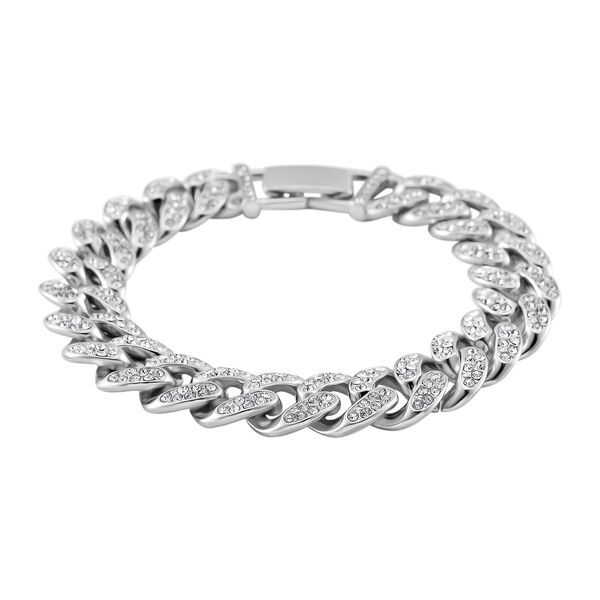 J Francis gefertigt mit SWAROVSKI- Wei&szlig;es Swarovski Kristall Armband in Silberton image number 2