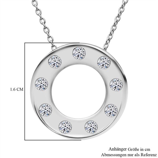 LUXURIANT SI-GH Labor Diamant Anh&auml;nger mit 50cm Kette, 925 Silber rhodiniert - 0,33 ct. image number 5