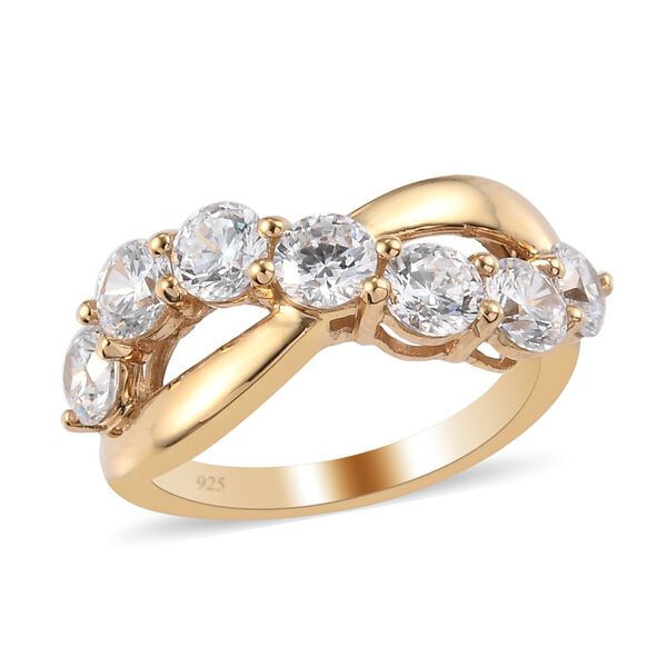 LUSTRO STELLA Hergestellt mit ZIRKONIA Ring 925 Silber 585 Vergoldet image number 4