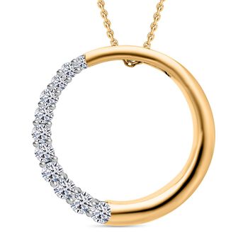 LUXURIANT DIAMOND - Lab Grown Diamant SI-GH SGL zertifiziert Schmuckset 925 Silber Gelbgold Vermeil ca. 0,50 ct.