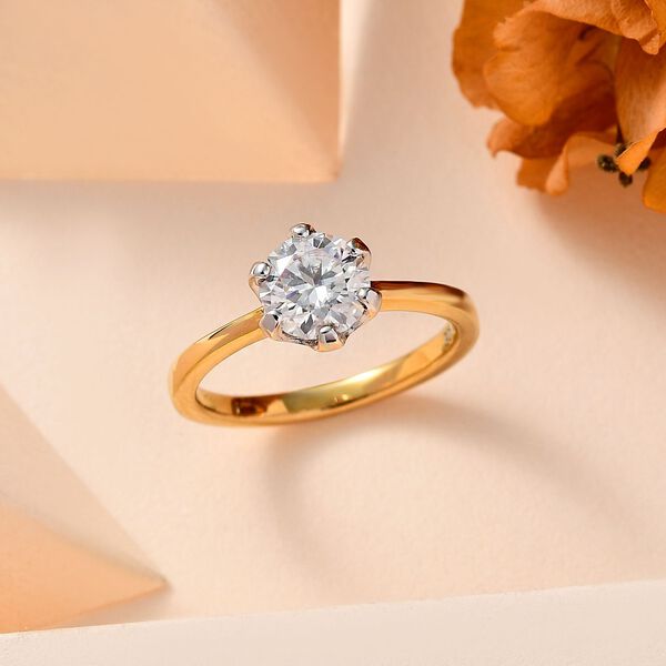 Moissanit Ring, ca. 0,93 ct. image number 8