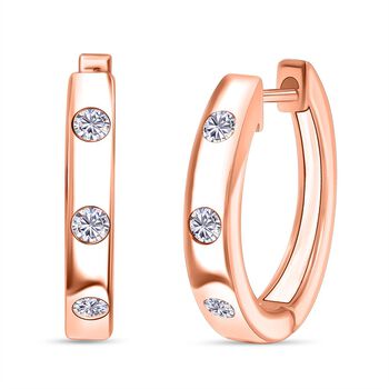 LUXURIANT SI-GH Labor Diamant Creolen, 925 Silber mit Ros&eacute;gold E-Beschichtung - 0,33 ct.