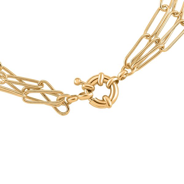 Mehrstr&auml;ngige B&uuml;roklammer 43cm Halskette in Goldton image number 5