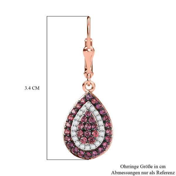 D'Joy AA Padparadscha Saphir und Zirkon Ohrringe - 1,59 ct. image number 5
