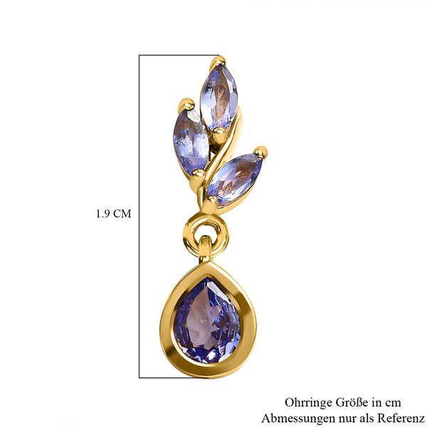 Floral Drop Tansanit Ohrringe - 1,02 ct. image number 6