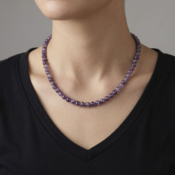 D'Joy Zweifarbiger Amethyst Halskette ca. Flexibles cm 316L Edelstahl ca. 200.00 ct image number 2
