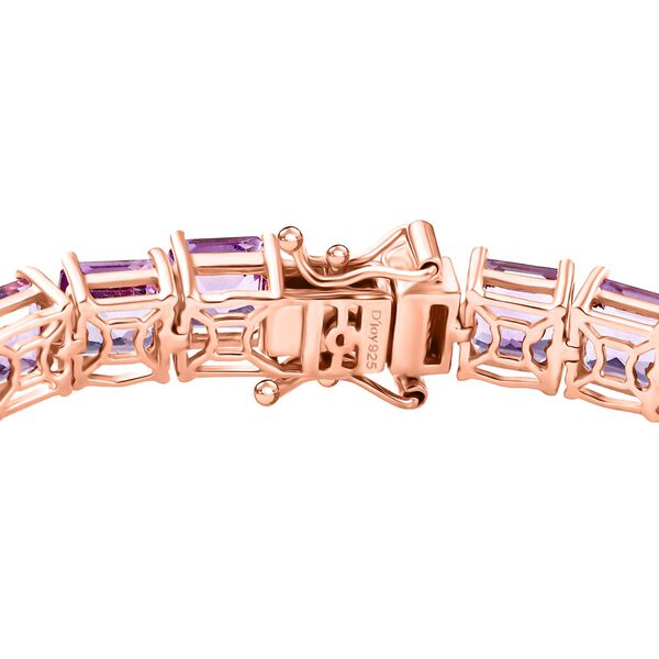 D'Joy AAA Rose De France Amethyst Armband ca. 20 cm 925 Silber 750 Ros&eacute;gold Vermeil ca. 34,38 ct. image number 4