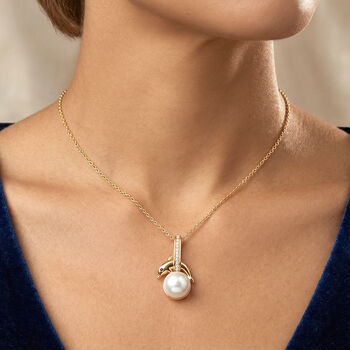 EVER TRUE S&uuml;&szlig;wasser Perle (9-9.5 mm), Wei&szlig;er Zirkon Schmuckset ca. 50 cm