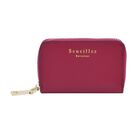 PREMIERE - SENCILLEZ Geldbörse aus 100% echtem Leder und RFID Schutz, Größe 12x2x8 cm, Fuchsia