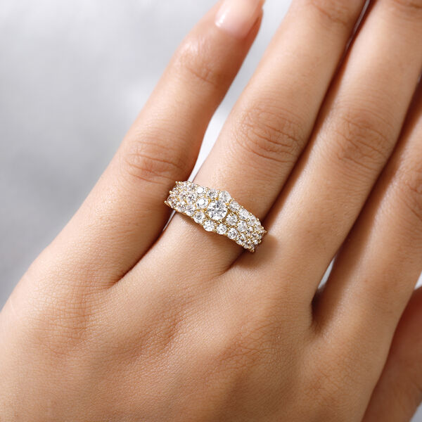 LUSTRO STELLA - feinster Zirkonia-Ring, 925 Silber vergoldet image number 3