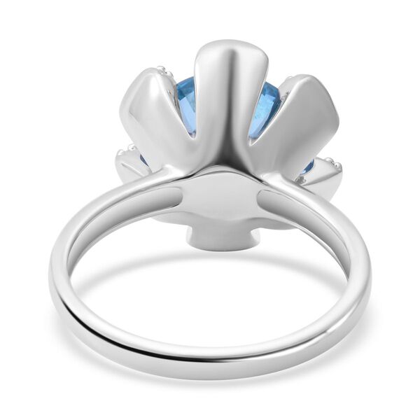 Himmelblauer Topas und Zirkon-Ring - 7,86 ct. image number 4