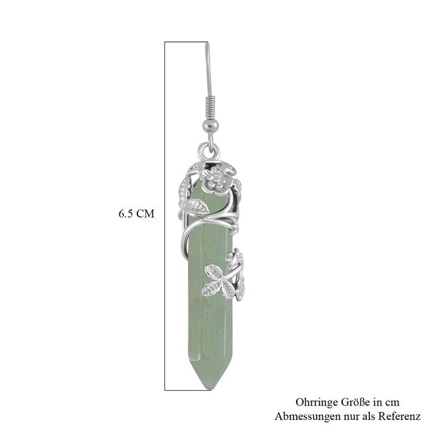 Gr&uuml;ner Aventurin Ohrringe Reiner Edelstahl ca. 54.00 ct image number 5