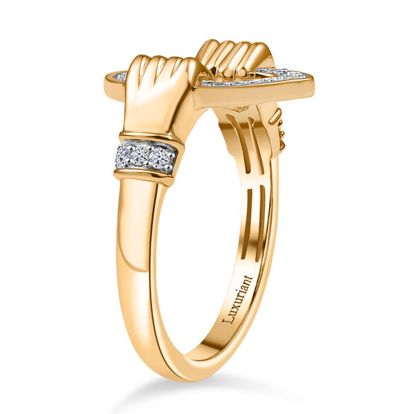 LUXURIANT SI Labor Diamant Ring, 925 Silber 750 Gelbgold Vermeil - 0,24 ct. image number 5