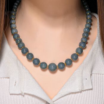 D'Joy EXTREM SELTEN - Nat&uuml;rlicher Olmek Jadeit Halskette ca. 50 cm 925 Silber vergoldet ca. 400.00 ct