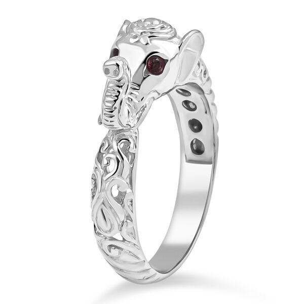 D'Joy Royal Bali Padparadscha Saphir Elefant Ring 925 Silber (Gr&ouml;&szlig;e 21.00) image number 4