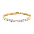120 Facetten Moissanit Armband, ca. 19 cm, 925 Silber Gelbgold Vermeil ca. 15,89 ct