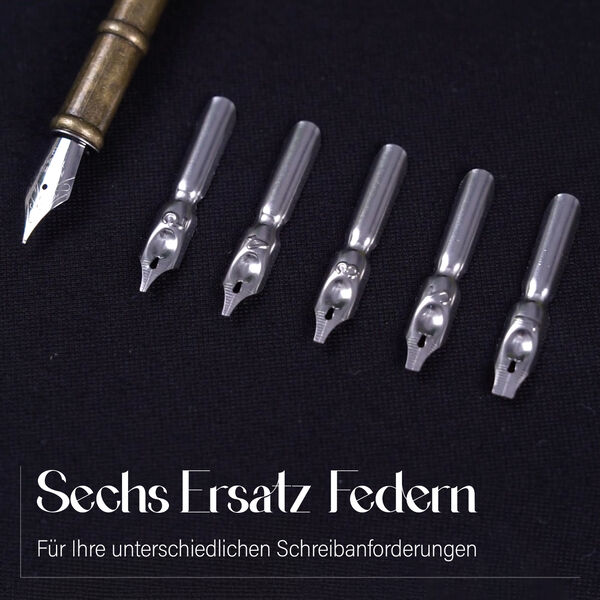 Vintage Kalligraphie-Schreibstift mit Tinte und Geschenkbox image number 5