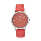 Strada - Schlichte Uhr mit Sternenstaub Effekt, Modernes PU-Leder Armband, wasserdicht, japanisches Uhrwerk, Rot