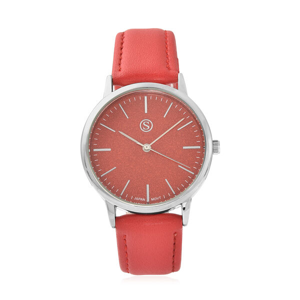 Strada - Uhr mit Sternenstaub Effekt, wasserdicht, Rot