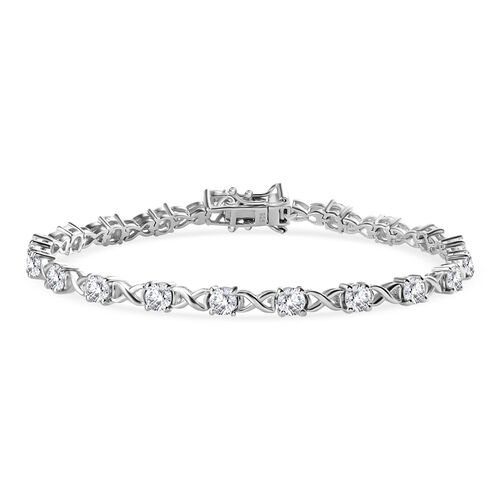 Moissanit Armband, ca. 19 cm, 925 Silber rhodiniert, ca. 4.26 ct image number 0