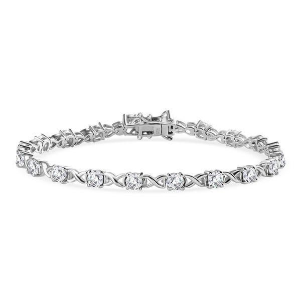 Moissanit Armband, ca. 19 cm, 925 Silber rhodiniert, ca. 4.26 ct