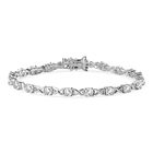 Moissanit Armband, ca. 19 cm, 925 Silber rhodiniert, ca. 4.26 ct