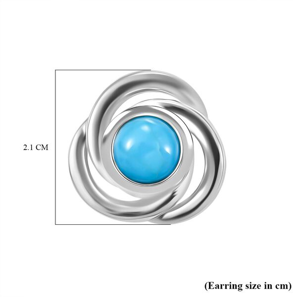 Sleeping Beauty Türkis Ohrringe, 925 Silber platiniert - 1,07 ct. image number 6