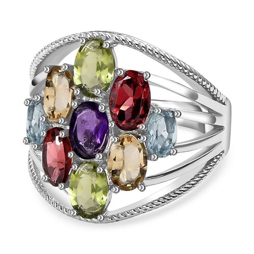 Roter Granat, Afrikanischer Amethyst Ring, Edelstahl (Größe 16.00) ca. 3.64 ct image number 0