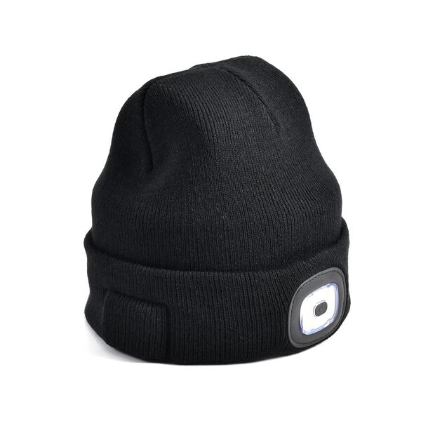 Stilvolle und vielseitige Strickm&uuml;tze mit Bluetooth und eingebautem LED-Licht, 21x28cm, schwarz image number 6