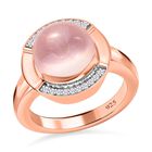 Rosenquarz und Zirkon-Ring, 925 Silber rosévergoldet  ca. 5,89 ct image number 3