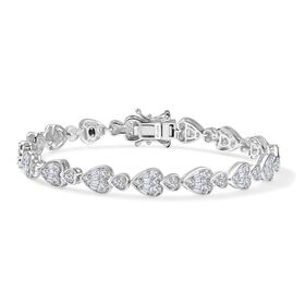 Weißer Zirkon Armband ca. 19 cm 925 Silber rhodiniert ca. 4,98 ct.