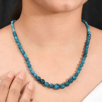 Neon Apatit Halskette ca. 50 cm 925 Silber rhodiniert ca. 155.00 ct