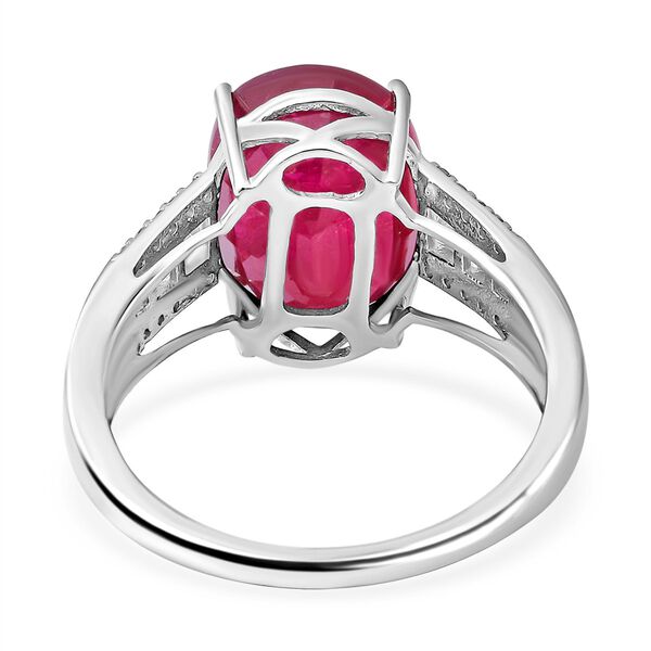 AAA Afrikanischer Rubin und Moissanit-Ring, 925 Silber platiniert  ca. 8,75 ct image number 3