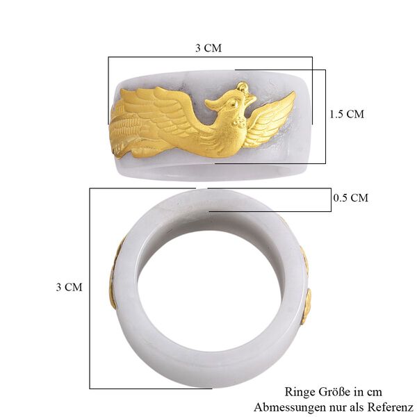 Wei&szlig;er Jade Ring in 999 Gelbgold - 45 ct. image number 6