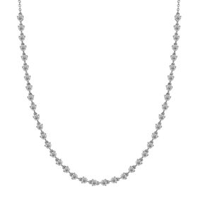 Moissanit Halskette, 45cm, 925 Silber rhodiniert - 4,20 ct.