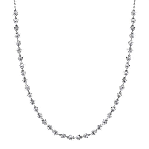 Moissanit Halskette, 45cm, 925 Silber rhodiniert - 4,20 ct. image number 0