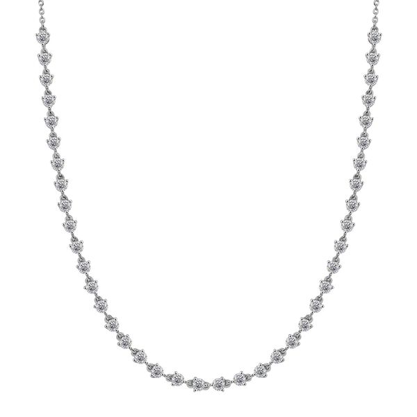 Moissanit Halskette, 45cm, 925 Silber rhodiniert - 4,20 ct. image number 0