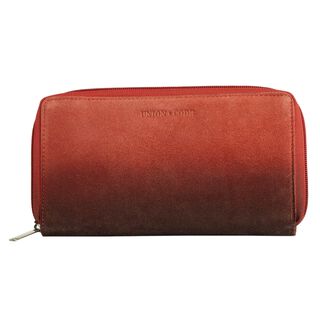 CLOSE OUT - UNION CODE: 100% Echtleder Brieftasche mit Krokopr&auml;gung und RFID schutz, 19x12 cm, Rot