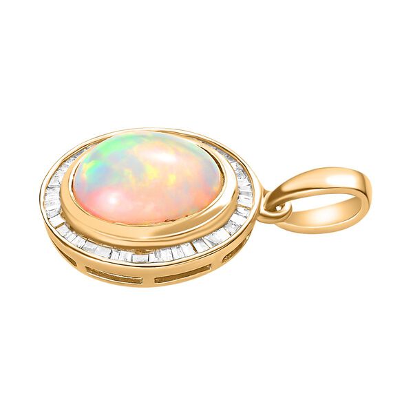 AA nat&uuml;rlicher, &auml;thiopischer Welo Opal und Diamant-Anh&auml;nger - 2,65 ct. image number 4