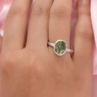 Handgearbeiteter, natürlicher, grüner Polki Diamant-Ring, 925 Silber platiniert  ca. 0,50 ct image number 2