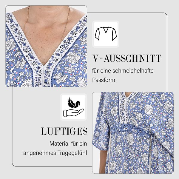 Boho-Chic Maxikleid mit Quasten, Einheitsgr&ouml;&szlig;e, blau image number 3