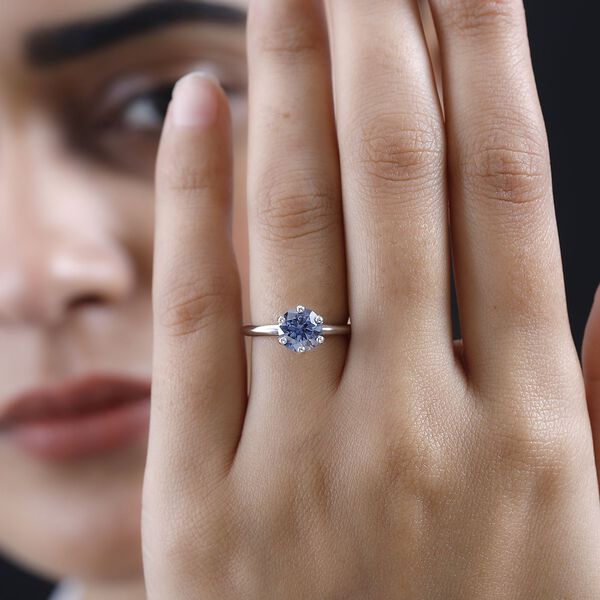Blauer Moissanit-Ring - 1,45 ct. image number 3