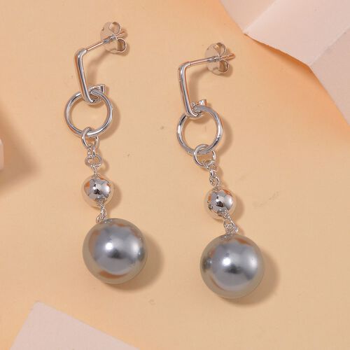 Tahiti Muschelkernperle Ohrringe 925 Silber platiniert image number 1