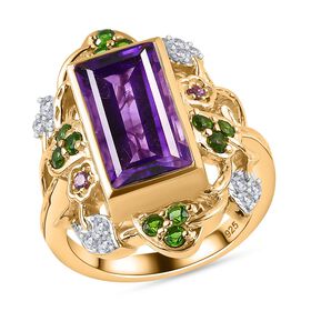 GP Italian Garden Kollektion- Afrikanischer Amethyst, Chromdiopsid, Rhodolith Granat, Zirkon und blauer Saphir-Ring - 4,78 ct.