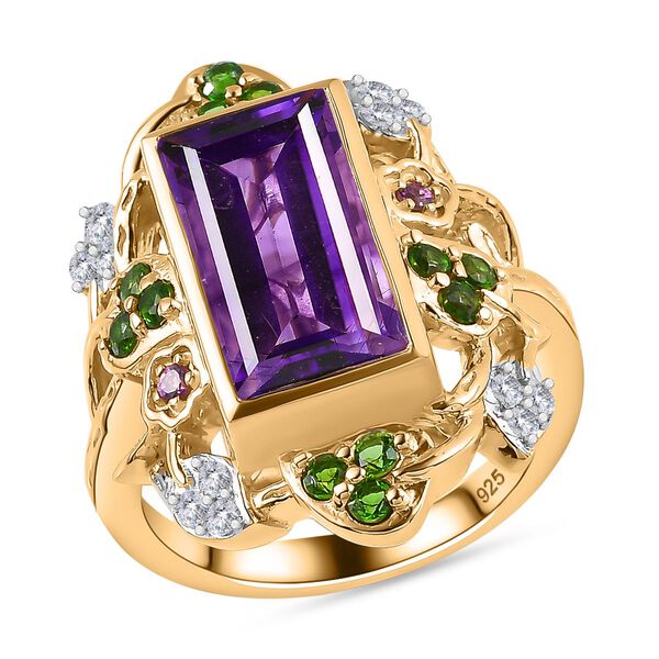 GP Italian Garden Kollektion- Afrikanischer Amethyst, Chromdiopsid, Rhodolith Granat, Zirkon und blauer Saphir-Ring - 4,78 ct. image number 4