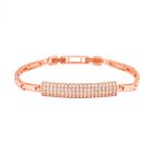Weißes Zirkonia-Armband, ca. 19 cm, Roséfarben